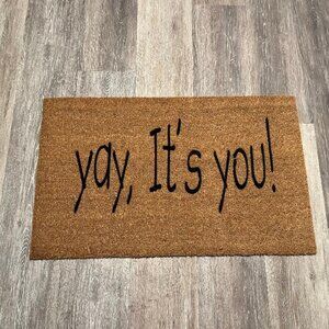 yay, It's you! decorative coir doormat